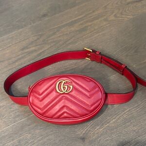 Gucci Red Quilted Belt Bag